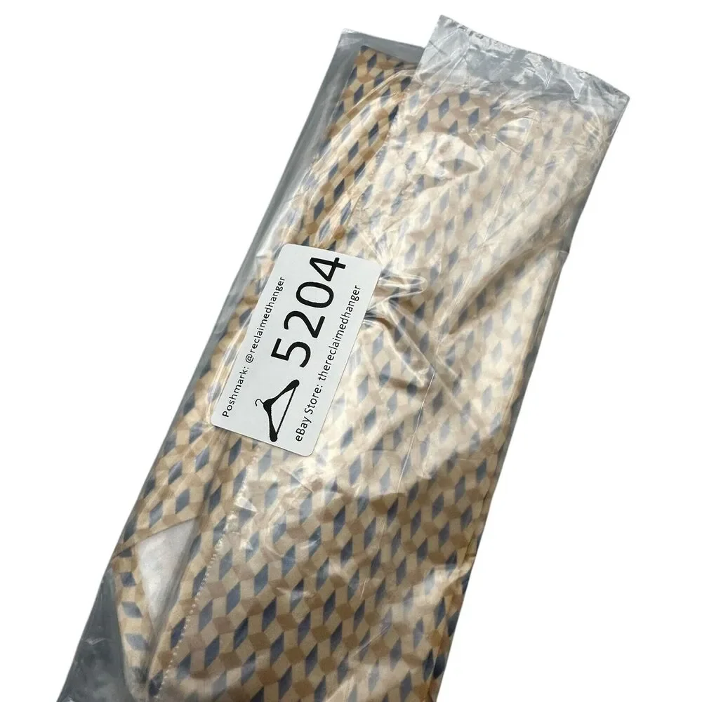 Bill Blass Vintage 100% Silk Dress Tie Yellow‎ Geometric Weave Pattern 60